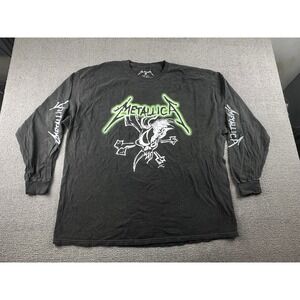 Metallica Long Sleeve T-Shirt Men S/M Gray Scary Guy Skull Graphic Cotton Urban